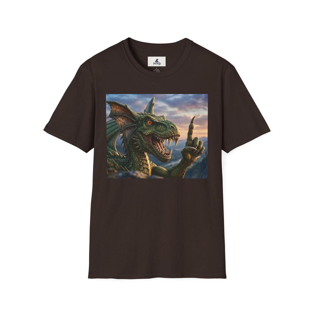 Dragon Sunset T-Shirt — Fierce Green Dragon Graphic Tee