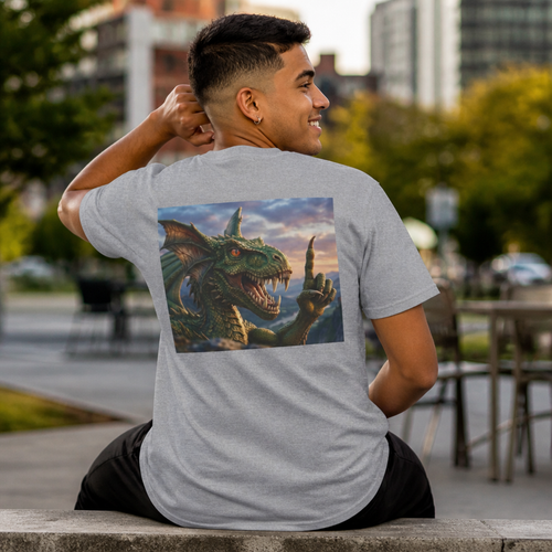 Dragon Sunset T-Shirt — Fierce Green Dragon Graphic Tee