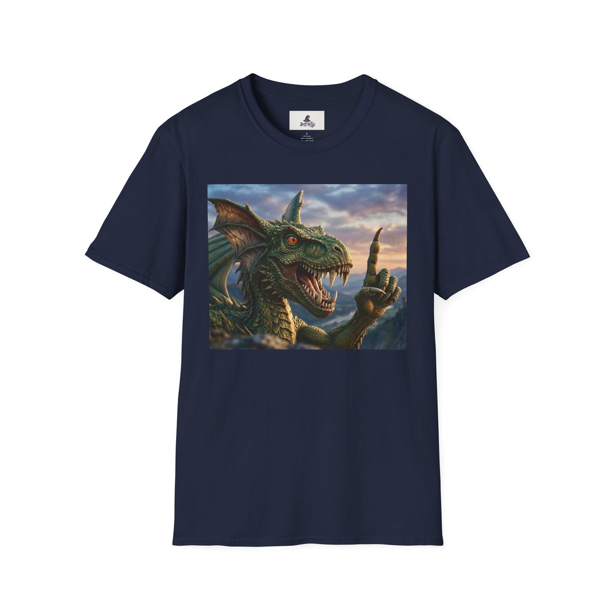 Dragon Sunset T-Shirt — Fierce Green Dragon Graphic Tee