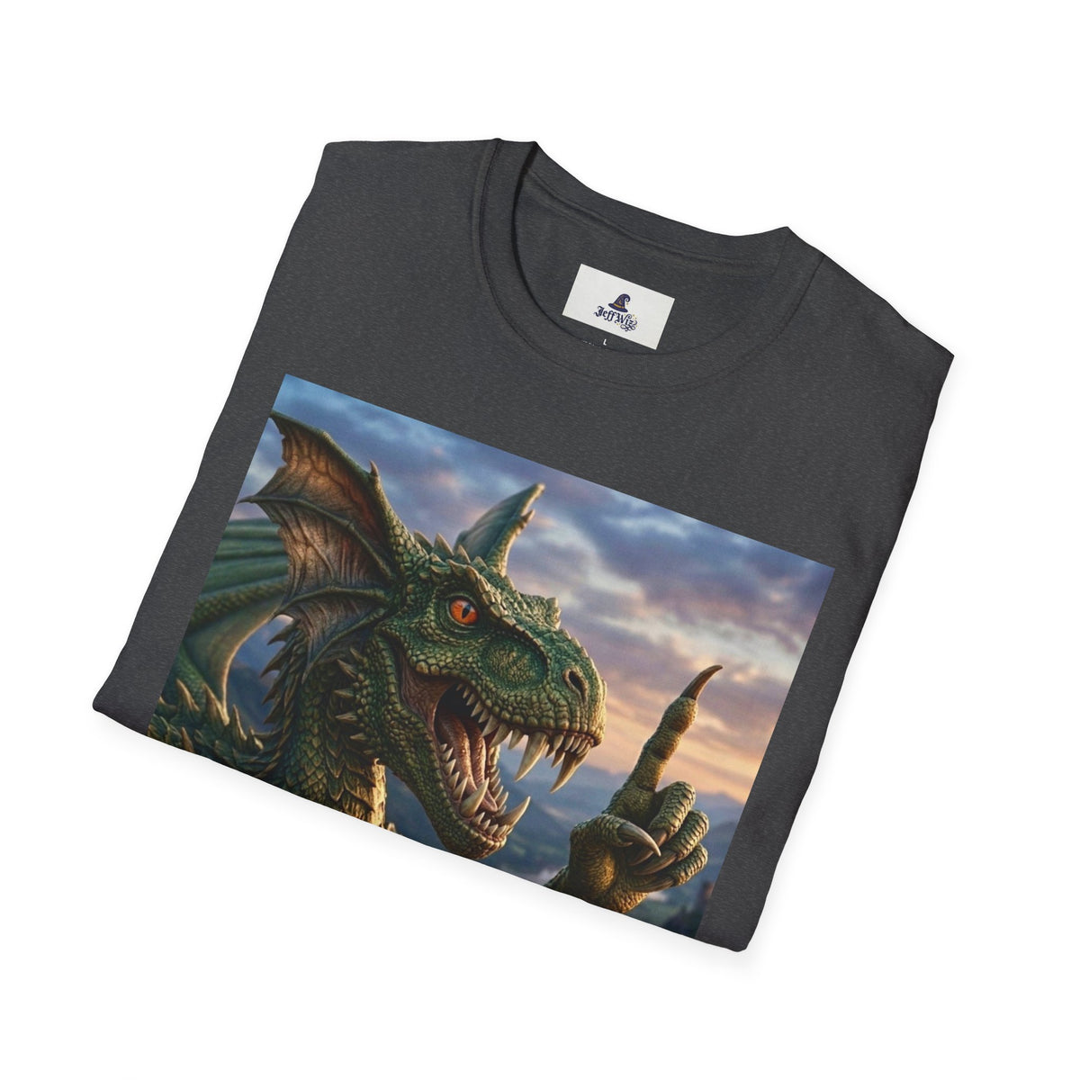 Dragon Sunset T-Shirt — Fierce Green Dragon Graphic Tee